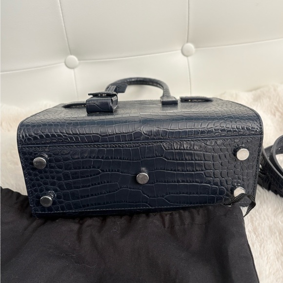 Saint Laurent Midnight Croc Embossed Tote - Picture 7 of 11